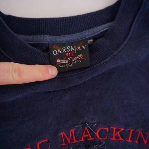 Vintage Horseman 913 Navy Embroidered US Coast Guard Cotton Crewneck Sweater L - Picture 13 of 13